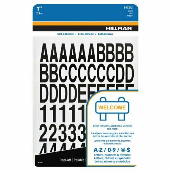 Hillman 1 in. Black Vinyl Self-Adhesive Letter and Number Set 0-9 A-Z 228 pc, 6PK 847212